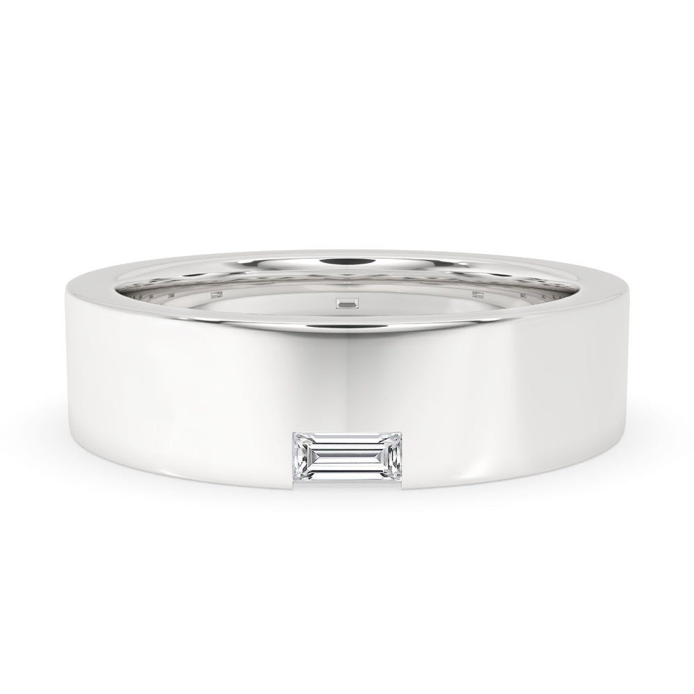 Solitaire Baguette Wedding Ring – White Gold Main image