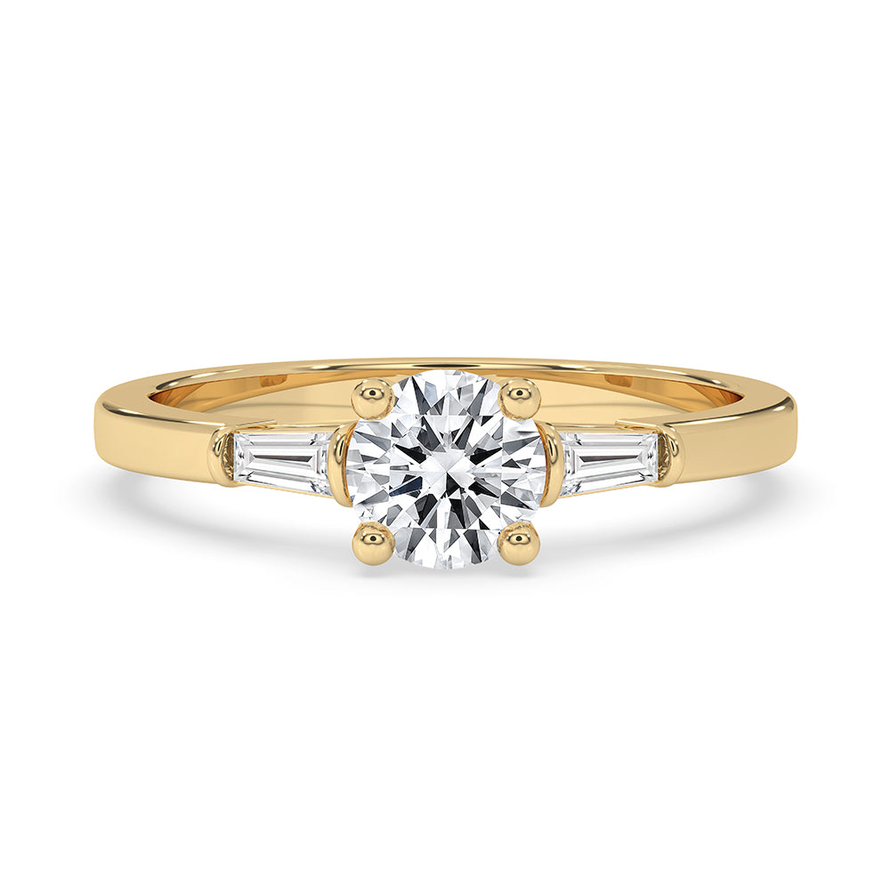 3 Stone Diamond Engagement Ring In Yellow Gold Main image