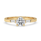 3 Stone Diamond Engagement Ring In Yellow Gold