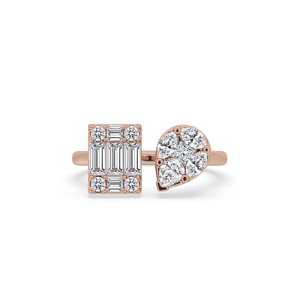 2 Stone Engagement Ring With Multiple Shape Diamond Main image