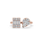 2 Stone Engagement Ring With Multiple Shape Diamond