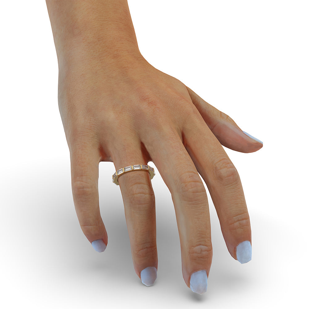 Baguette Diamond Band – Half Eternity Style