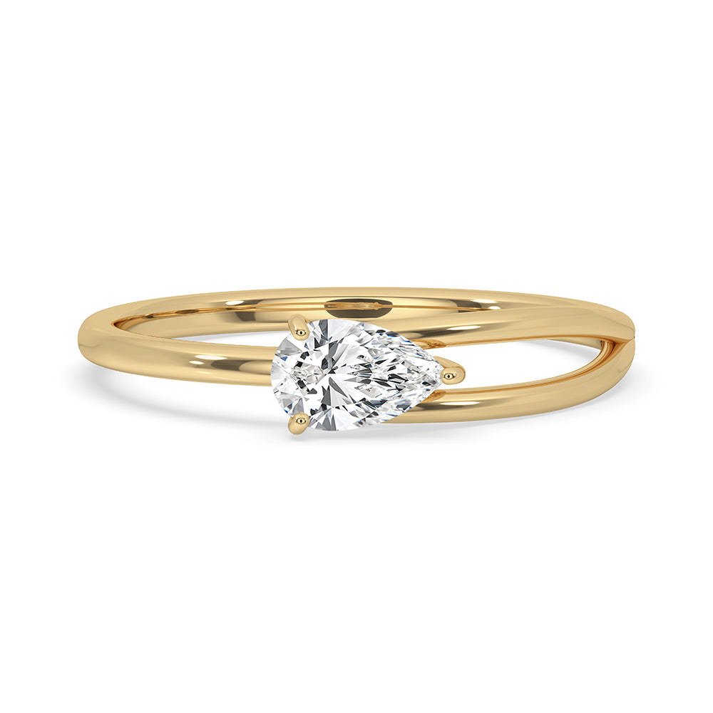 Pear Cut Split Shank Engagement Ring