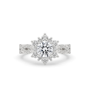 Halo Cluster Ring With Round Diamond