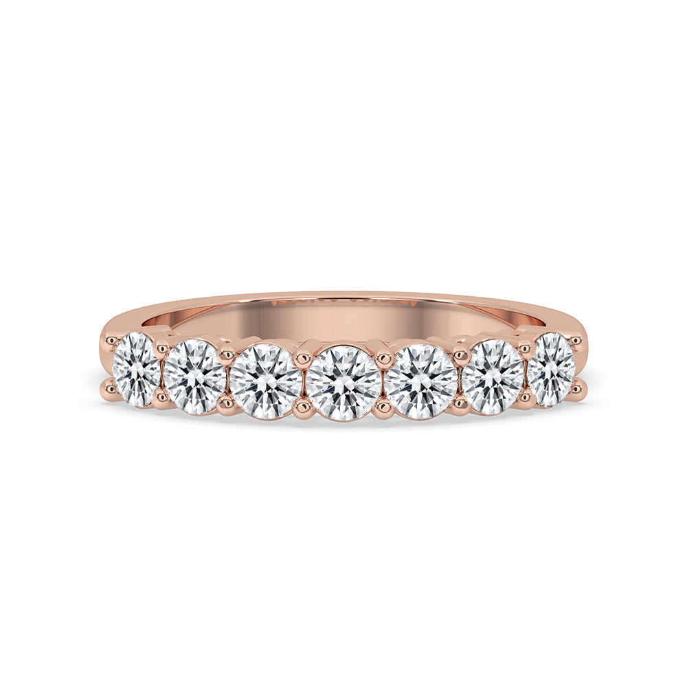 7 Stone Diamond Band In Rose Gold Main image