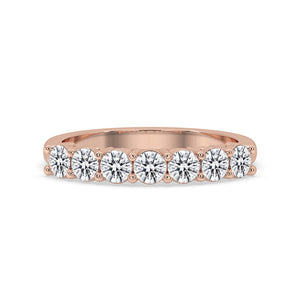7 Stone Diamond Band In Rose Gold