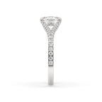 Cushion Cut Diamond Ring With Split Pave Style