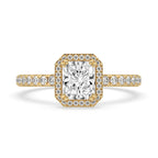 Radiant Cut Diamond Ring With Halo Style