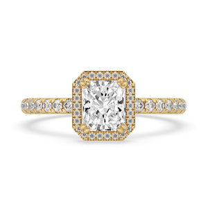 Radiant Cut Diamond Ring With Halo Style