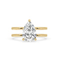 Pear Diamond Engagement Ring with Hidden Halo Design