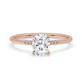 Elongated Cushion Cut Engagement Ring - 6 Round Side Stones