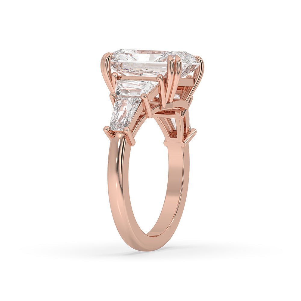 5 Stone Diamond Ring With Radiant Center Stone