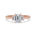 Emerald Cut Diamond Ring With trapezoid side stone