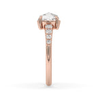 Rose Gold Engagement Ring With Round Rose Cut Diamond