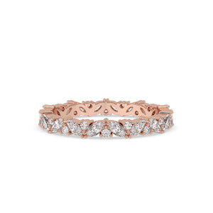 Round And Marquise Wedding Band