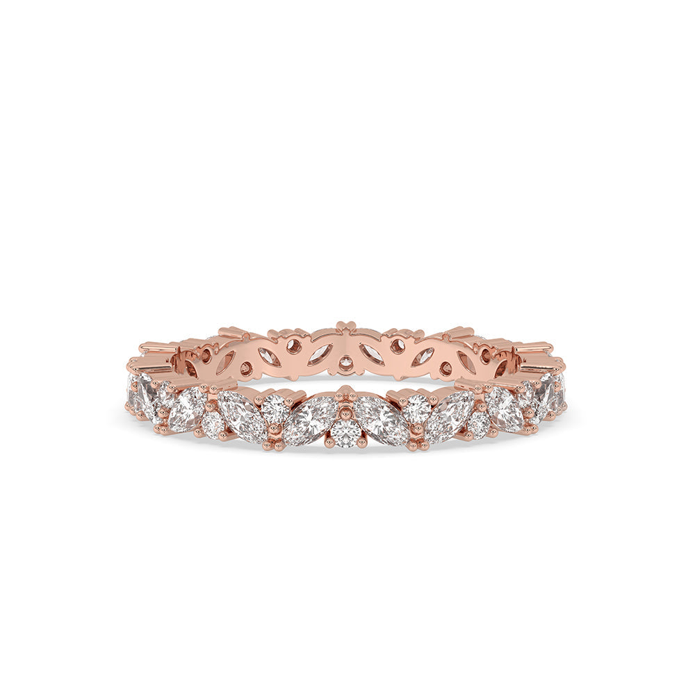 Round And Marquise Wedding Band