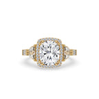 Cushion Halo Engagement Ring In White Gold