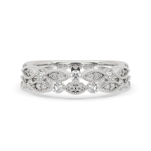 Double Row White Gold Eternity Band