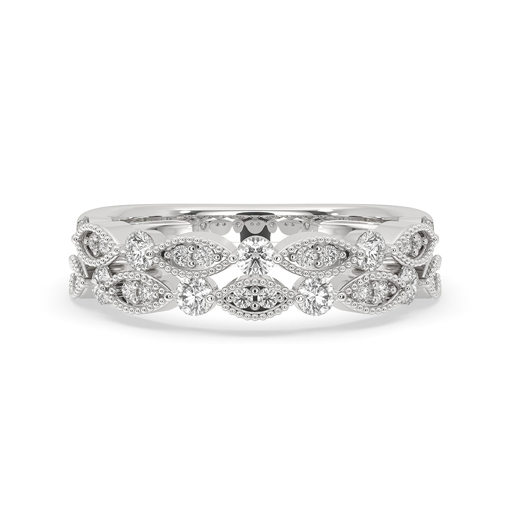 Double Row White Gold Eternity Band