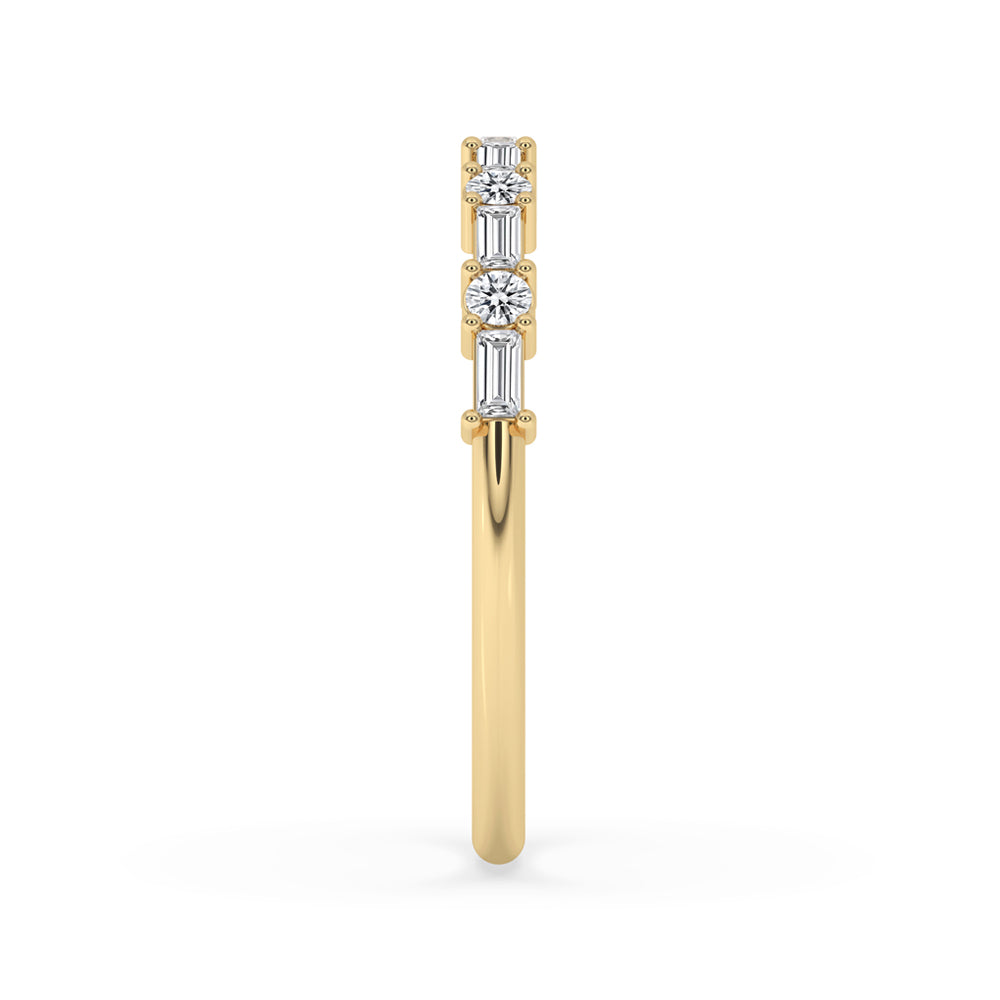 Baguette and Round Diamond Band - Half Eternity Secondary image