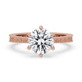 Filigree Engagement Ring with Round Diamond