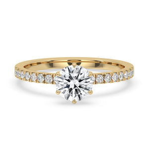 Round Cut Diamond Pave Setting Ring