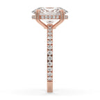 Oval Hidden Halo Engagement Ring With Pave Style
