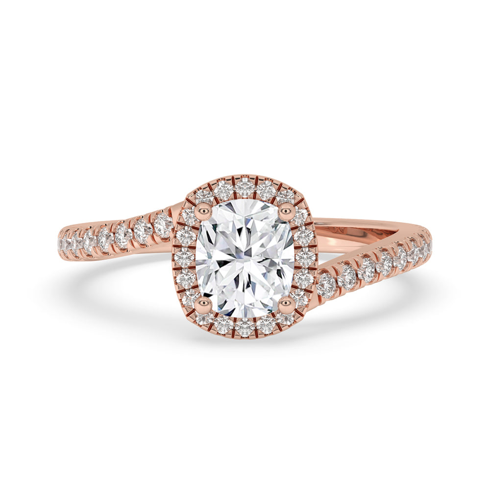 Cushion Engagement Ring - Gorgeous Rose Gold Main image