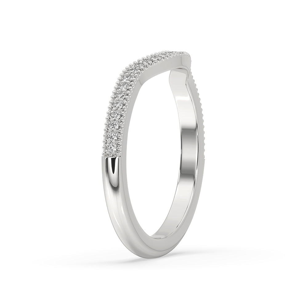 Curved Wedding Band – Half Eternity Style