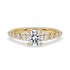 Round Brilliant Cut Diamond Ring with Side Stone