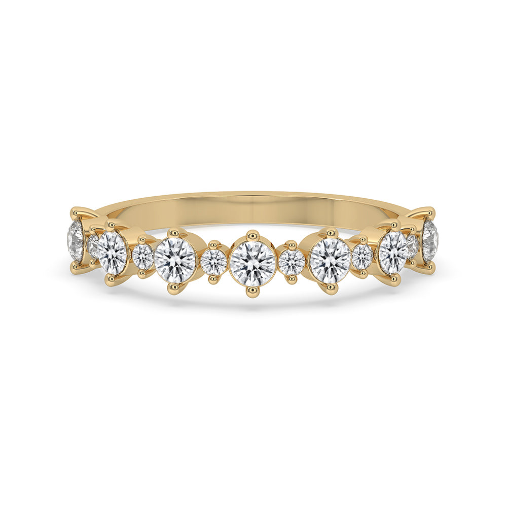Yellow Gold Eternity Band With Round Cut Diamond