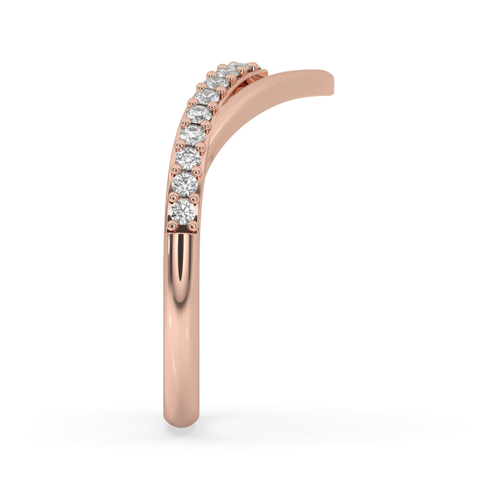 V Shaped Wedding Band - Lab Grown Diamonds