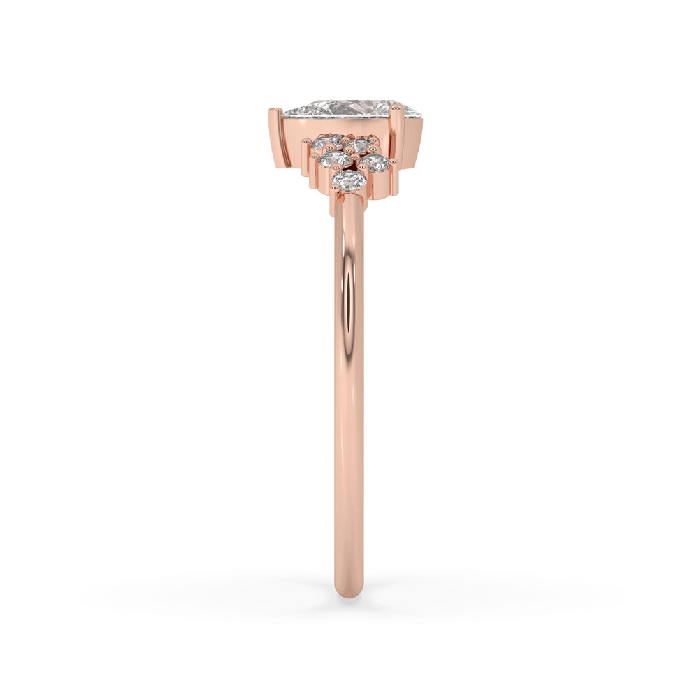 Pear Shaped Diamond Ring - Side Stone