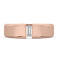 Mens diamond solitaire ring - Baguette Cut