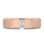 Mens diamond solitaire ring - Baguette Cut