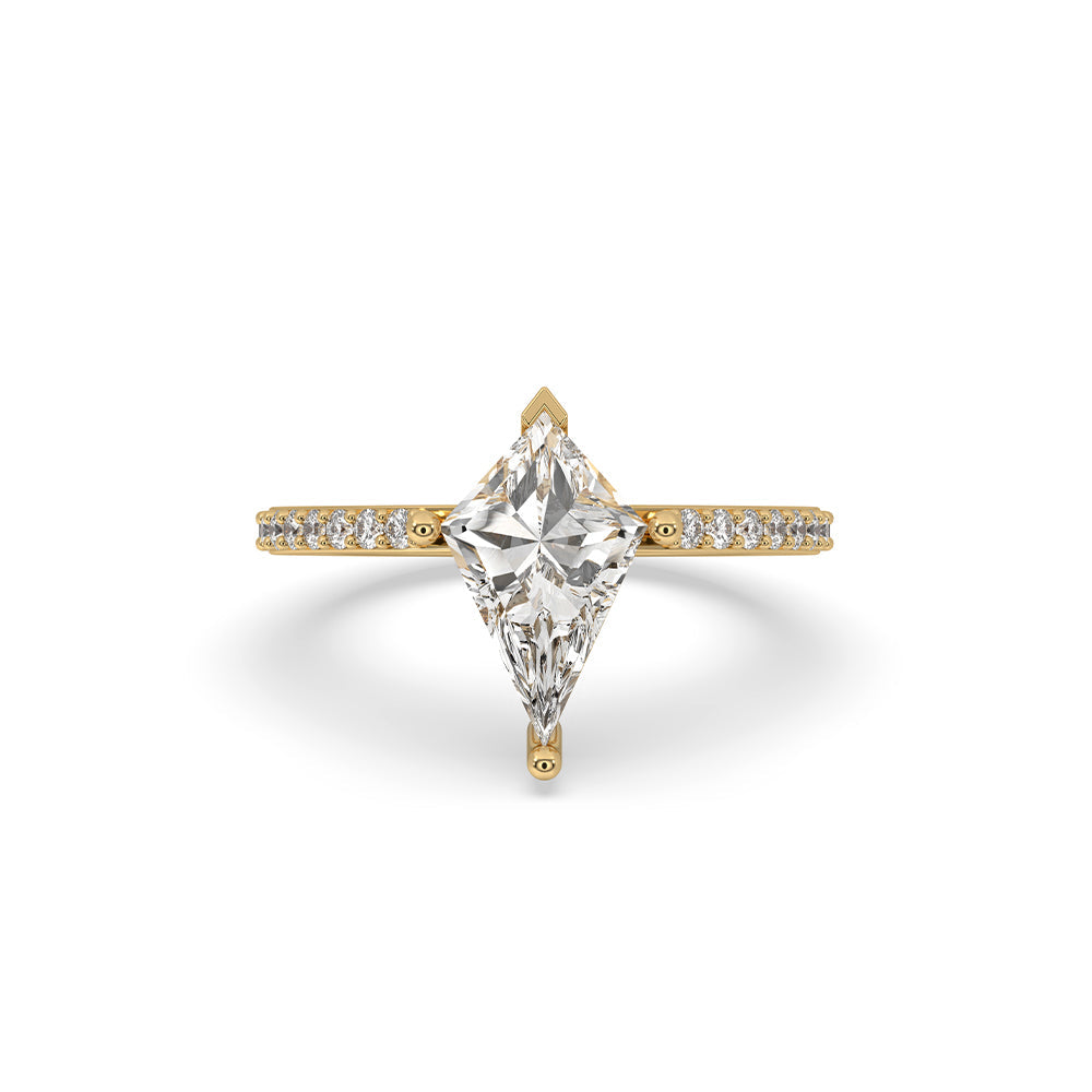 Kite Cut Diamond Engagement Ring In Pave Style Main image