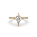 Kite Cut Diamond Engagement Ring In Pave Style