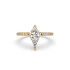 Kite Cut Diamond Engagement Ring In Pave Style