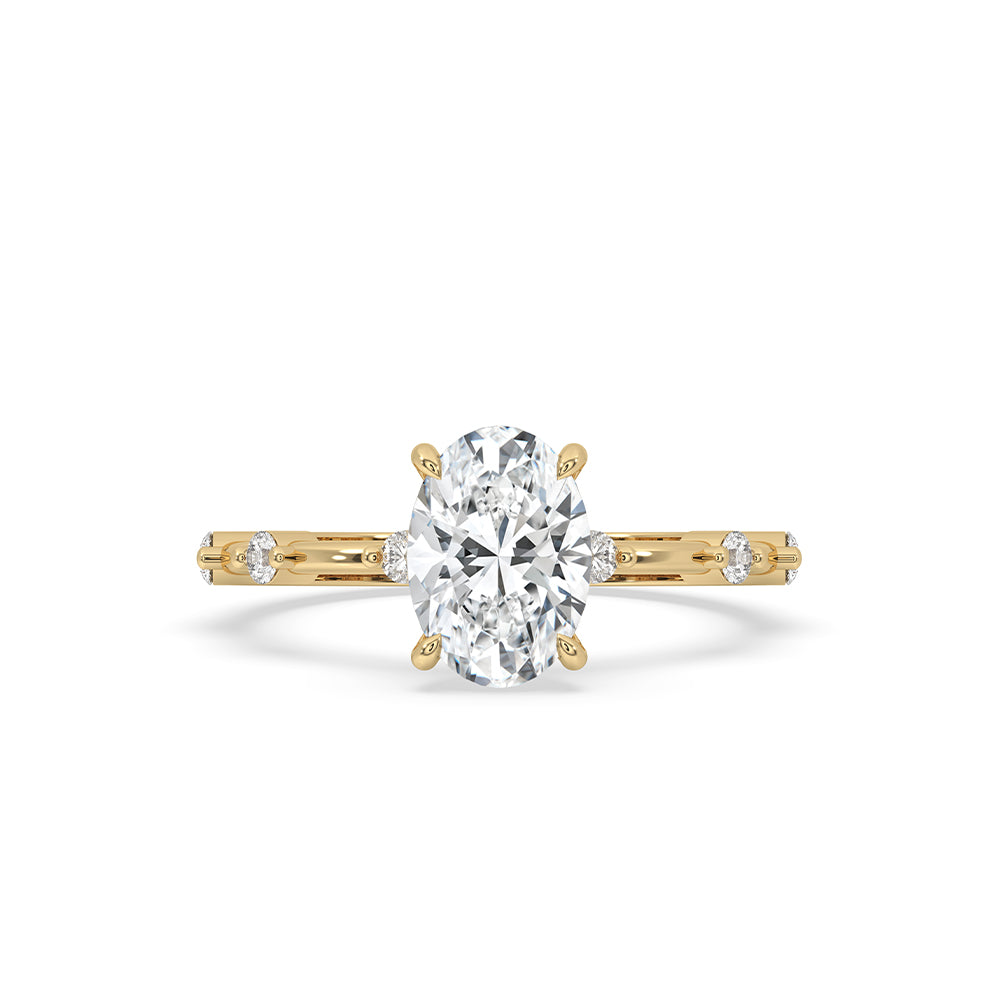 Oval Diamond Engagement Ring in Distance Pave Style Main image