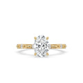 Oval Diamond Engagement Ring in Distance Pave Style