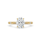 Oval Diamond Engagement Ring in Distance Pave Style