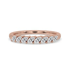 Marquise Cut Wedding Band In Rose Gold