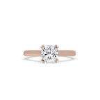 Rose Gold Cushion Solitaire Engagement Ring