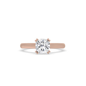 Rose Gold Cushion Solitaire Engagement Ring