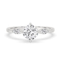 White Gold Cushion Cut Engagement Ring With Compass Prong Setting