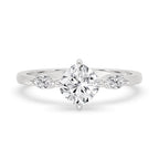 White Gold Cushion Cut Engagement Ring With Compass Prong Setting
