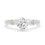 White Gold Cushion Cut Engagement Ring With Compass Prong Setting