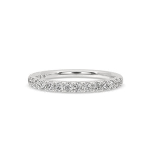 Round Diamond Wedding Band with Half Eternity