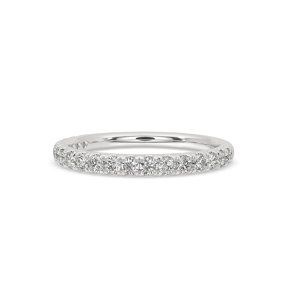 Round Diamond Wedding Band with Half Eternity