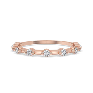 Distance Pave Rose Gold Wedding Band